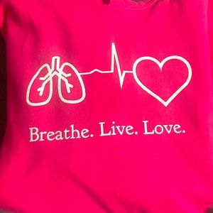 Breathe. Live. Love. Respiratory Therapy Pink hoodie!!